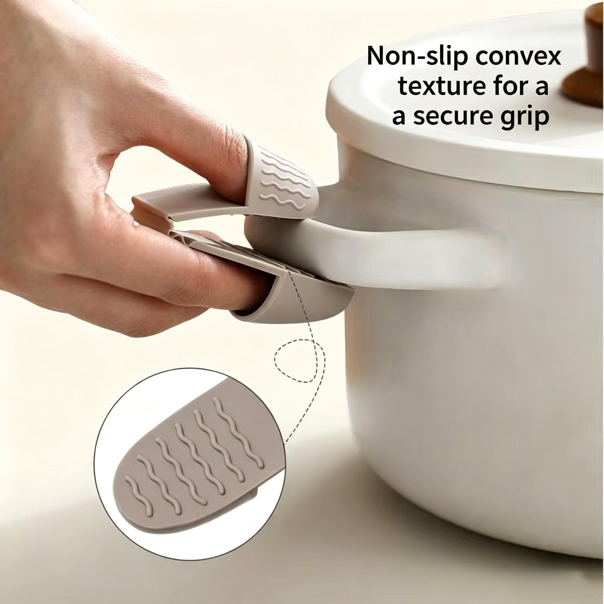 Kitchen Gadgets Built In - ถุงมือกันความร้อนสามนิ้ว, ถุงมือซิลิโคนกันลื่นสำหรับเตาอบพร้อมคลิปในตัว, อุปกรณ์ทำอาหารในครัวที่ทนทานสำหรับใช้ในชีวิตประจำวัน