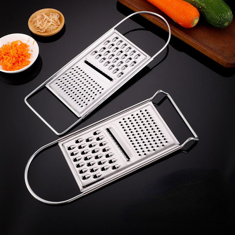 Mandoline Slicer - เครื่องหั่นผักผลไม้สแตนเลสแบบ3ใน1เครื่องขูดมันฝรั่งมะนาวชีสอเนกประสงค์อุปกรณ์ครัว
