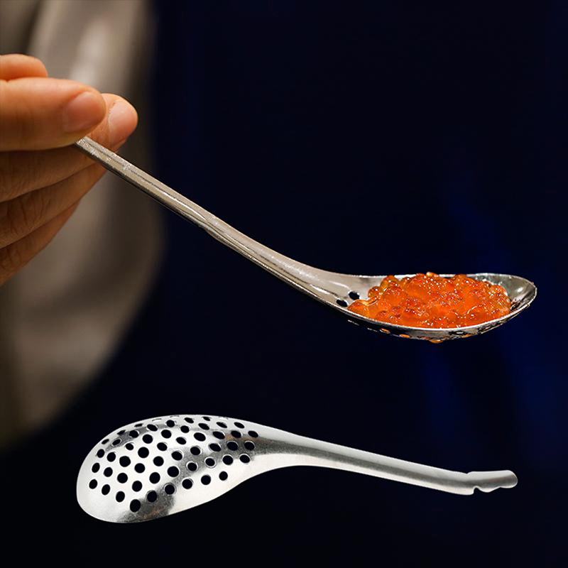 Kitchen Gadgets Useful - ช้อนคาเวียร์ 56 รู อุปกรณ์ครัวที่มีประโยชน์ ที่กรองไข่แดง
