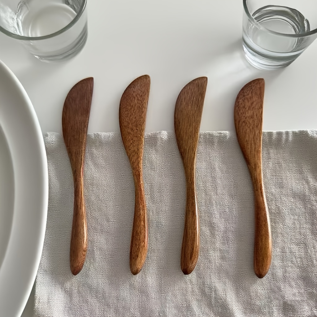 Kitchen Gadgets In Japan - มีดไม้สำหรับแยมผลไม้ 1 ชิ้น แบบญี่ปุ่น ใช้ตักเนย มีดทานอาหาร