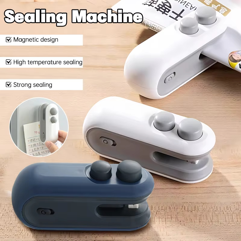 Kitchen Gadgets Built In - เครื่องซีลถุงพลาสติกแบบมือถือขนาดเล็ก พร้อมแบตเตอรี่ในตัว เครื่องซีลถุงอาหารแบบพกพา เครื่องเปิดถุง อุปกรณ์ครัว