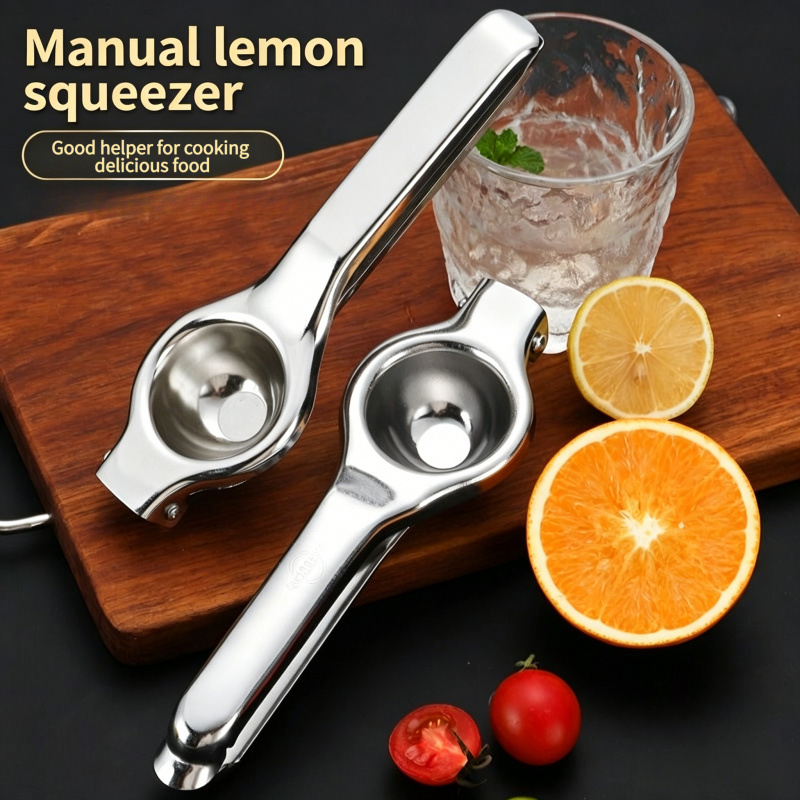 Citrus Lemon Squeezer - เครื่องคั้นน้ำมะนาวสแตนเลสแบบใช้มือ 1 ชิ้น, เครื่องคั้นน้ำผลไม้แบบพกพาสำหรับมะนาว ส้ม และมะนาวเขียว