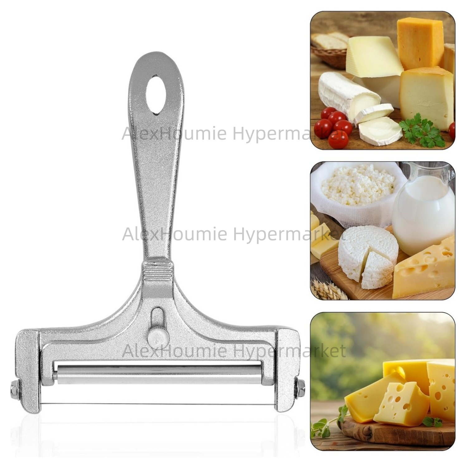 Kitchen Gadgets Wirecutter - เครื่องตัดชีสแบบปรับความหนาได้ พร้อมลวดตัดสำหรับชีสเนื้อนุ่มและกึ่งแข็ง อุปกรณ์ครัว