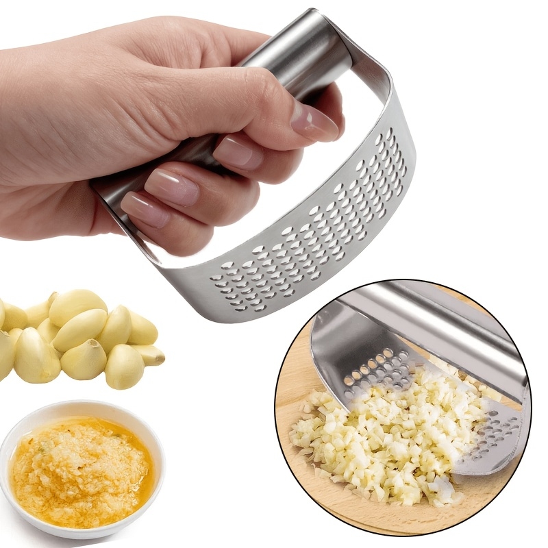 Kitchen Gadgets Useful - เครื่องกดกระเทียมแบบวงแหวนสแตนเลส ใช้งานง่าย ทำความสะอาดง่าย อุปกรณ์ครัว ใช้ในบ้านและนอกบ้าน