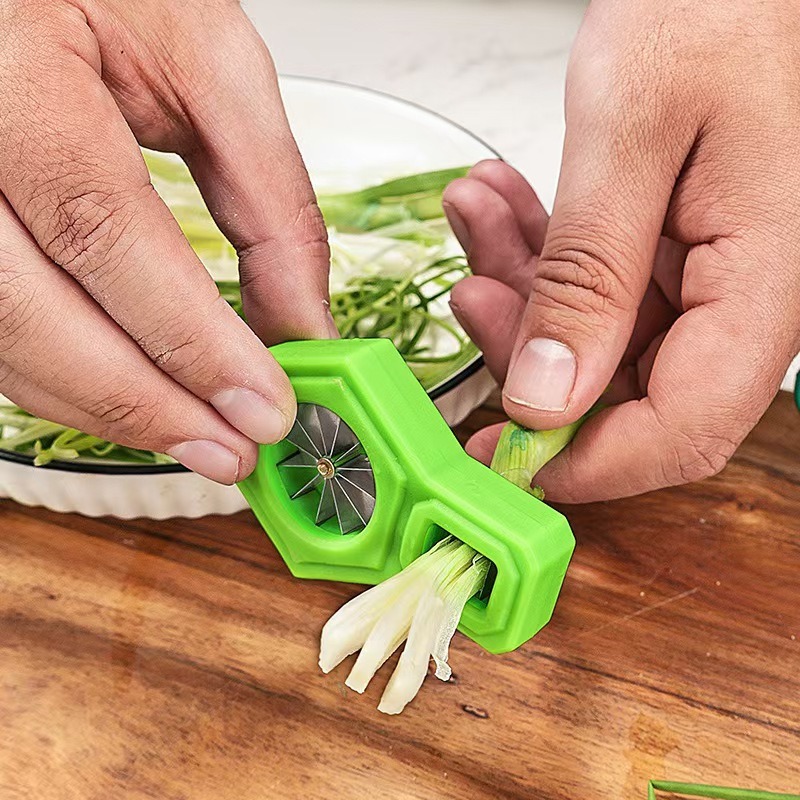 Kitchen Gadgets Wirecutter - เครื่องมือครัว เครื่องตัดต้นหอม เครื่องตัดต้นหอมสแตนเลสแบบดอกพลัม เครื่องมือตัดต้นหอมแบบเร็วสำหรับใช้ในครัวเรือน