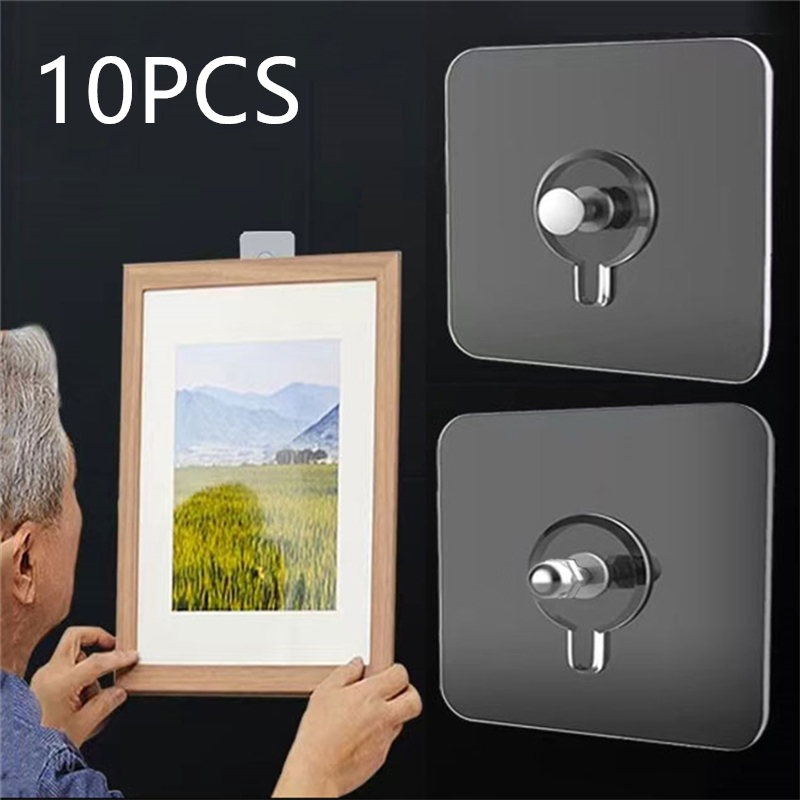 Kitchen Gadgets Photo - 10PCS กรอบรูปตะขอเก็บสกรูผู้ถือประตูแขวน Self-Adhesive Multi-Function Gadgets Organizer