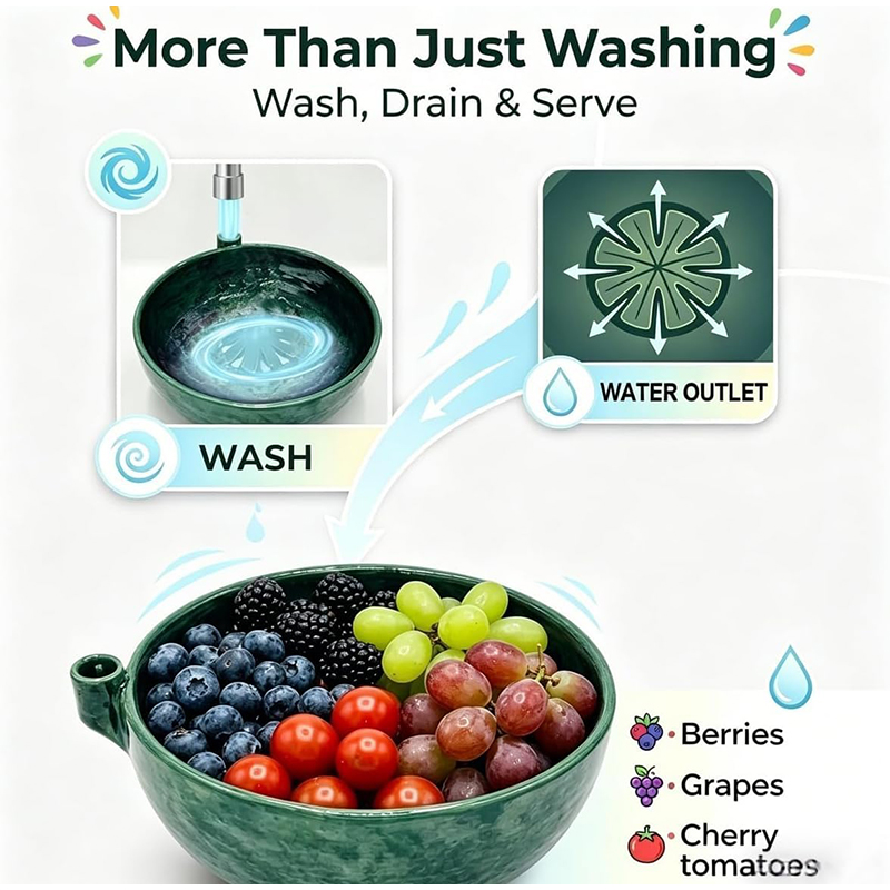 Kitchen Gadgets To 3D Print - ชามล้างผลไม้แบบหมุนวน 3 มิติ สำหรับล้างผลไม้แบบอ่อนโยน อุปกรณ์ครัวที่ใช้งานได้จริง
