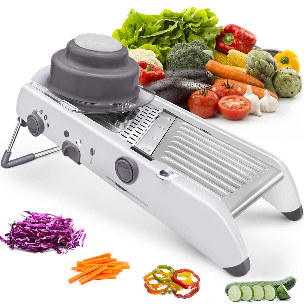 Mandoline Slicer - LMETJMA 18 ประเภทปรับ Mandoline Slicer สแตนเลสผัก
