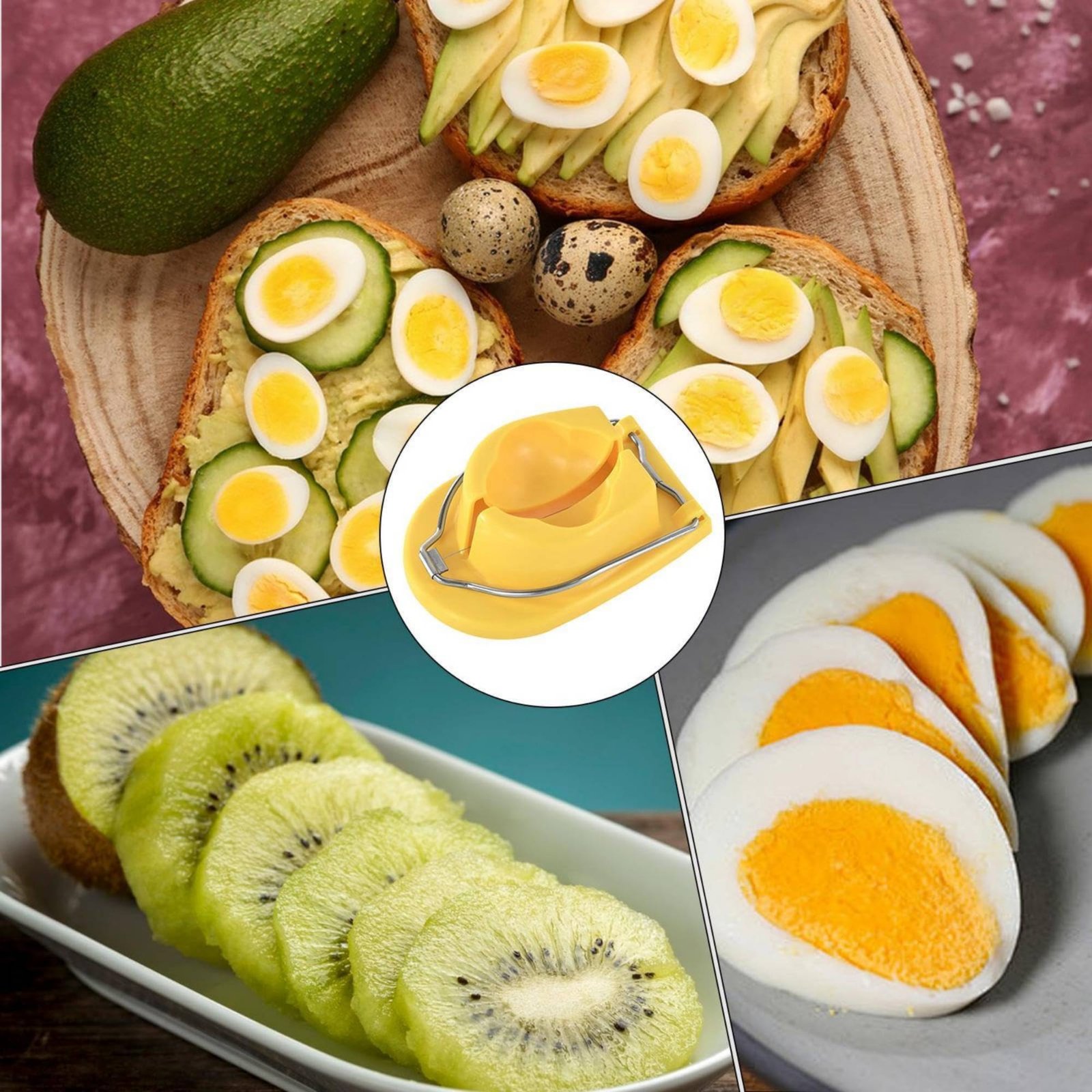 Kitchen Gadgets Wirecutter - เครื่องตัดไข่สแตนเลสแบบลวด ฐานกันลื่น อุปกรณ์ครัวสำหรับใช้ในบ้าน