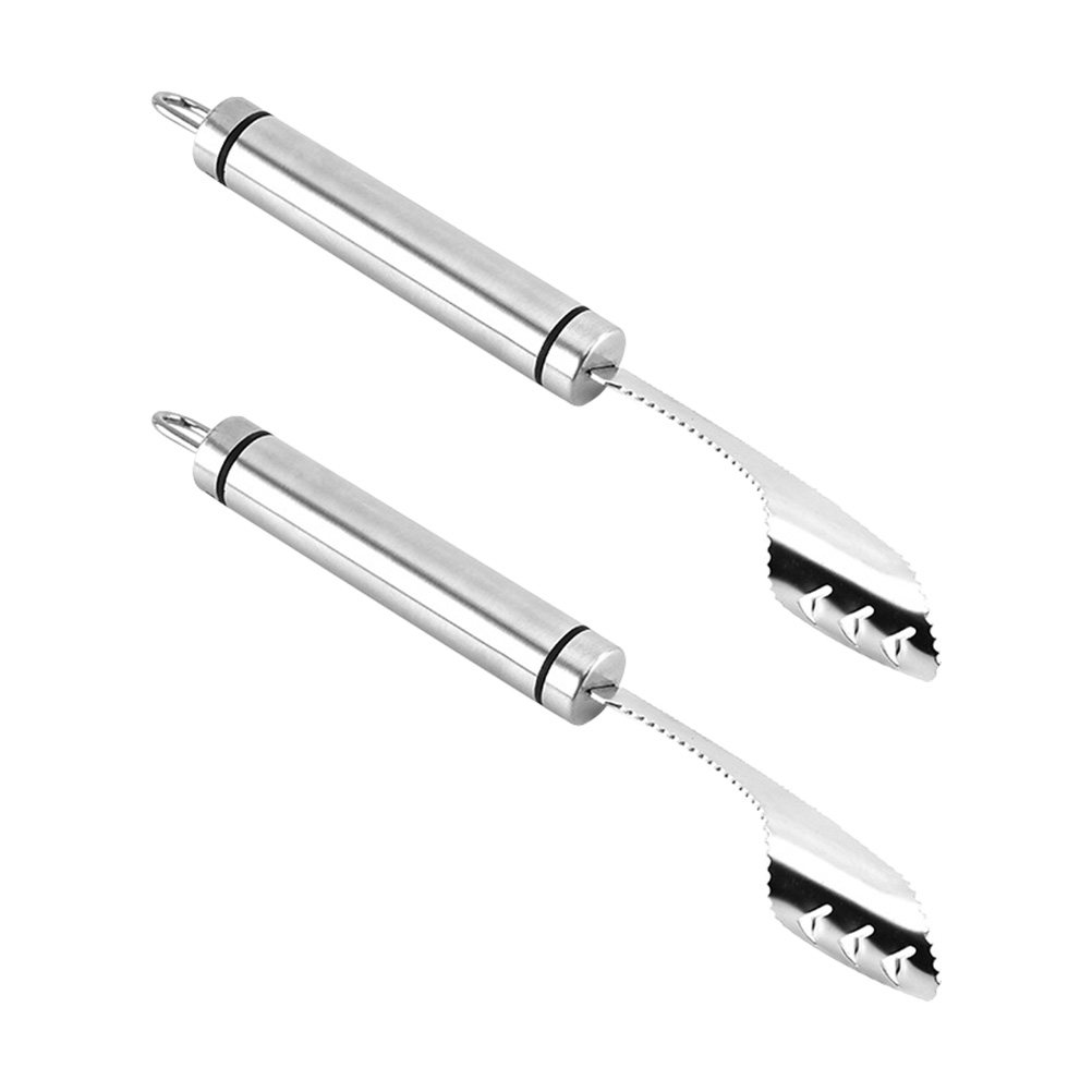 Kitchen Gadgets Kitchen - ที่คว้านเมล็ดพริกสแตนเลส 2 ชิ้น พร้อมใบเลื่อย ที่คว้านเมล็ดพริก ที่ตัดพริก