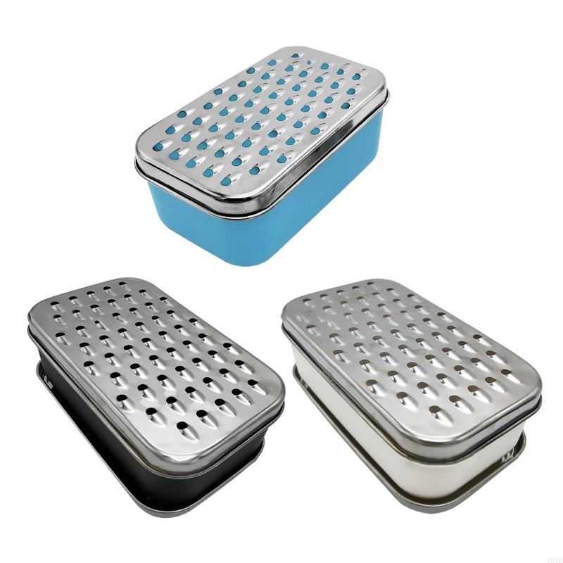 Cheese Grater Box - เครื่องขูดชีส 400D พร้อมภาชนะเก็บอาหาร 2 In1 ผลไม้สับสับหัวหอมสับกับกล่องสแตนเลสคอนเทนเนอร์และตู้คอนเทนเนอร์