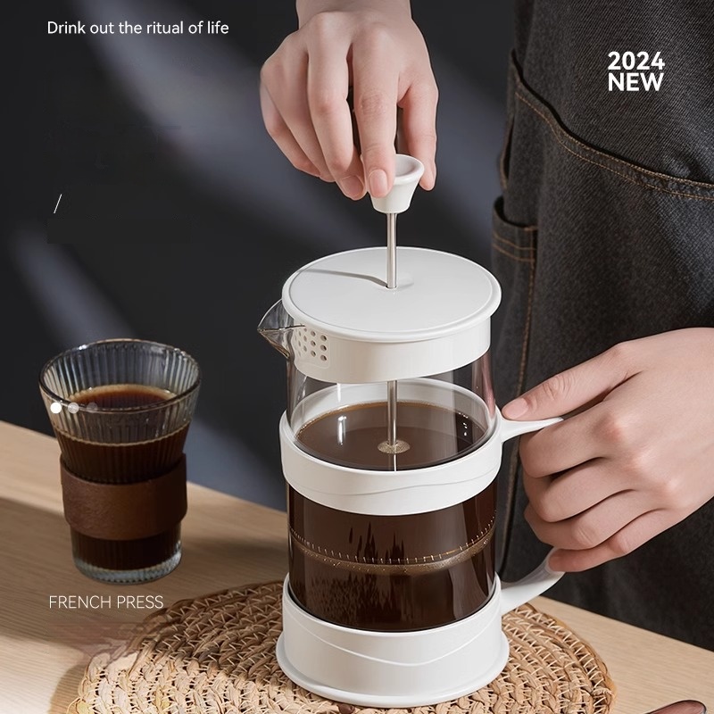 French Press Coffee Maker - Gianxi เครื่องชงกาแฟมือกด, เครื่องชงกาแฟอเนกประสงค์เครื่องชงกาแฟที่บ้านที่กรองชาหม้อชงเย็น
