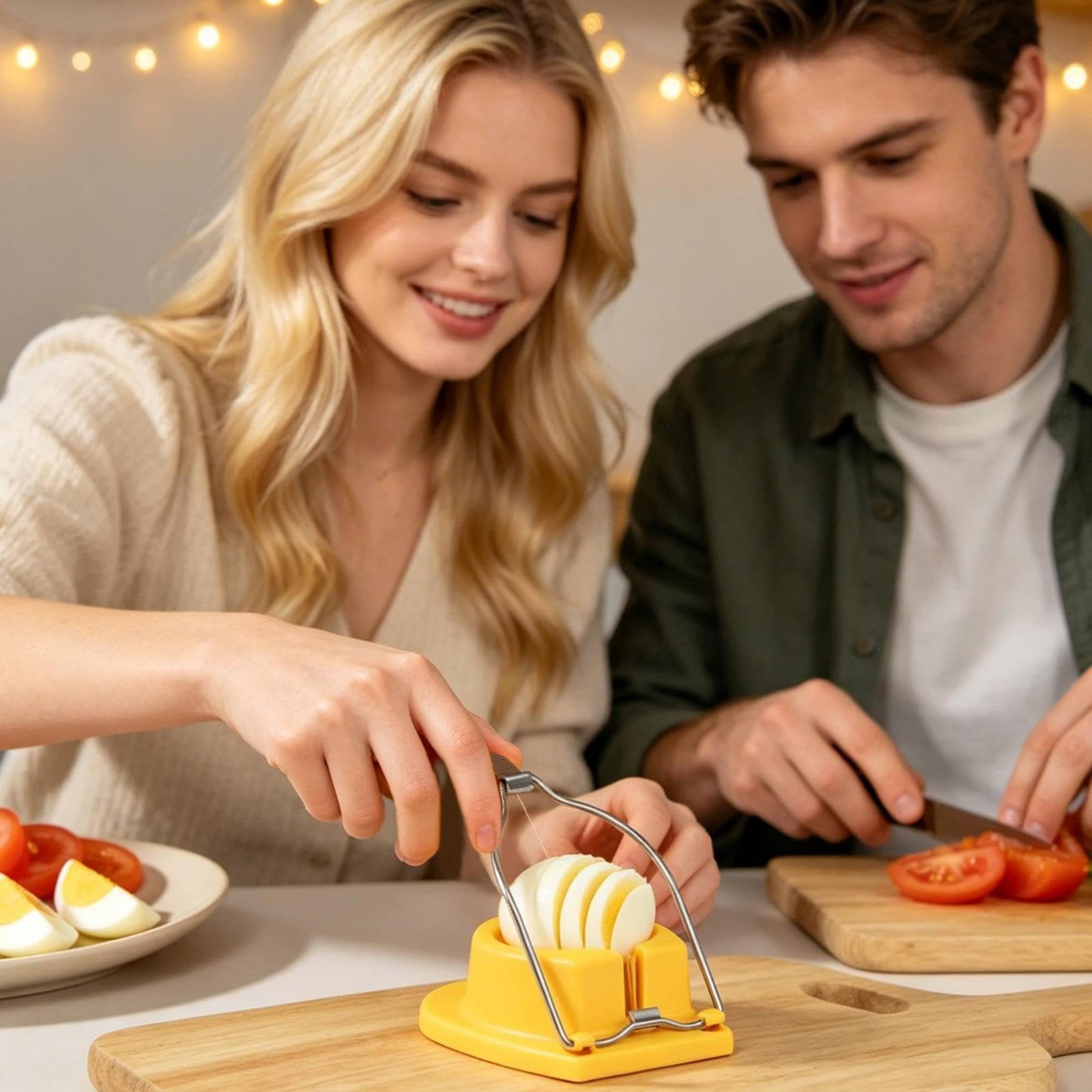 Kitchen Gadgets Wirecutter - เครื่องตัดไข่สแตนเลส 3 in 1 อุปกรณ์ครัวสำหรับใช้ในบ้าน