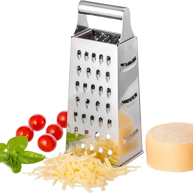 Cheese Grater Box - ที่ขูดผักอเนกประสงค์ 4 ด้าน ทำจากสแตนเลส พร้อมกล่องเก็บ ใช้สำหรับหั่นผัก