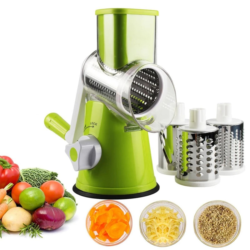 Mandoline Slicer - ที่ขูดชีสแบบหมุนมือ สำหรับหั่นผัก หั่นมันฝรั่ง เครื่องหั่นผักแบบมัลติฟังก์ชั่น อุปกรณ์ครัว