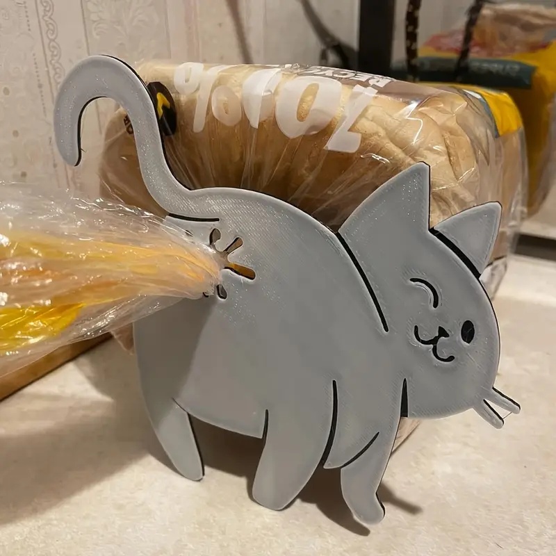 Kitchen Gadgets To 3D Print - คลิปหนีบถุงรูปก้นแมวตลก 2 ชิ้น อุปกรณ์ครัวพิมพ์ 3 มิติสำหรับปิดผนึกถุงขนมและถุงอาหาร