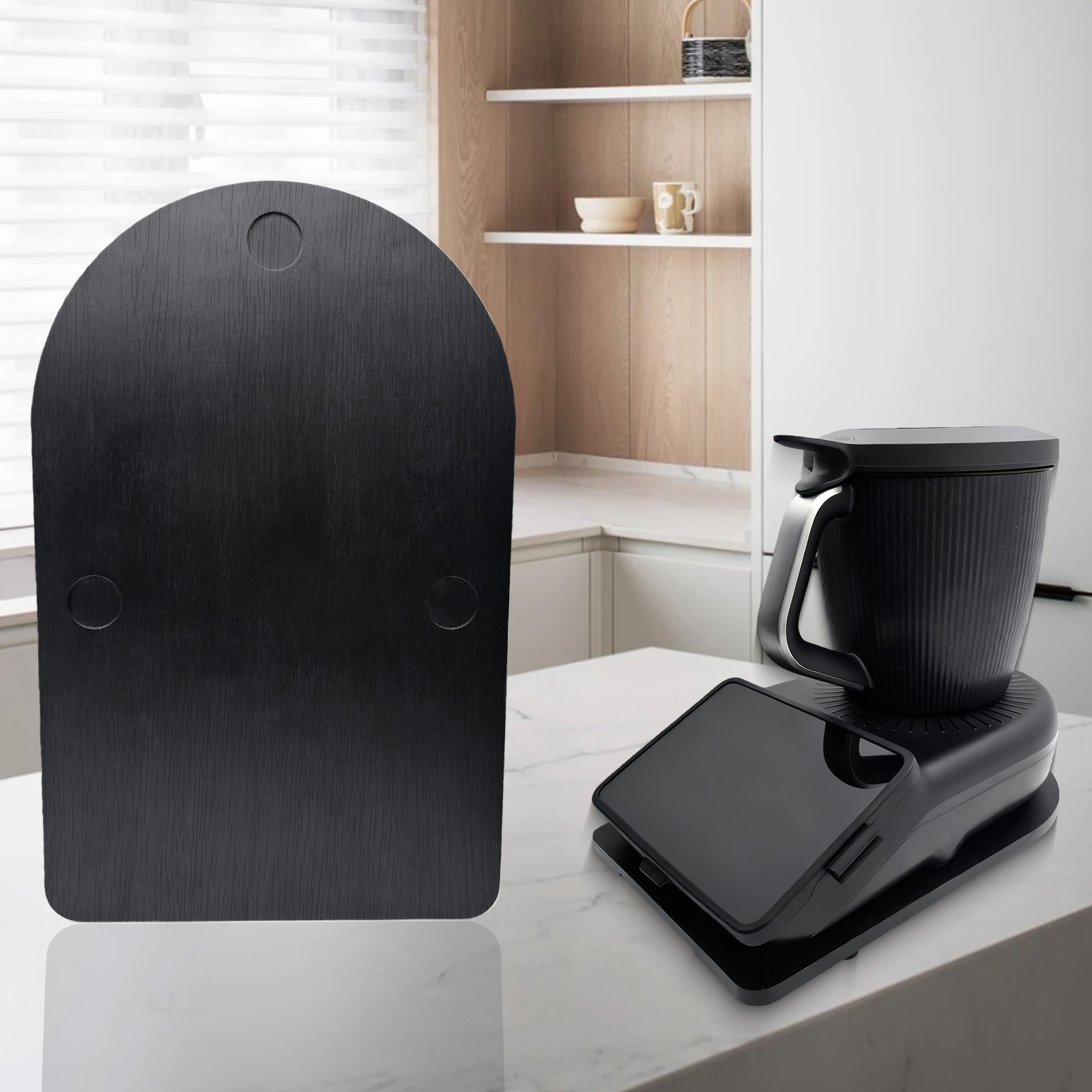 Kitchen Gadgets Thermomix - แผ่นเลื่อนสำหรับเครื่องเธอร์โมมิกซ์ TM7 พร้อมล้อ: ฐานเลื่อนเคลื่อนย้ายง่ายพร้อมร่องจับนิ้วและฐานยางที่มั่นคง ปกป้องเครื่องเธอร์โมมิกซ์ TM7