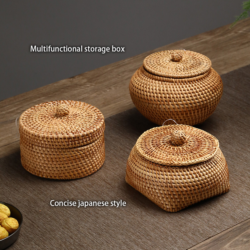 หวายทอมือกล่องเก็บฝาปิด Candy  - Kitchen Gadgets In Japan บทวิจารณ์และราคา