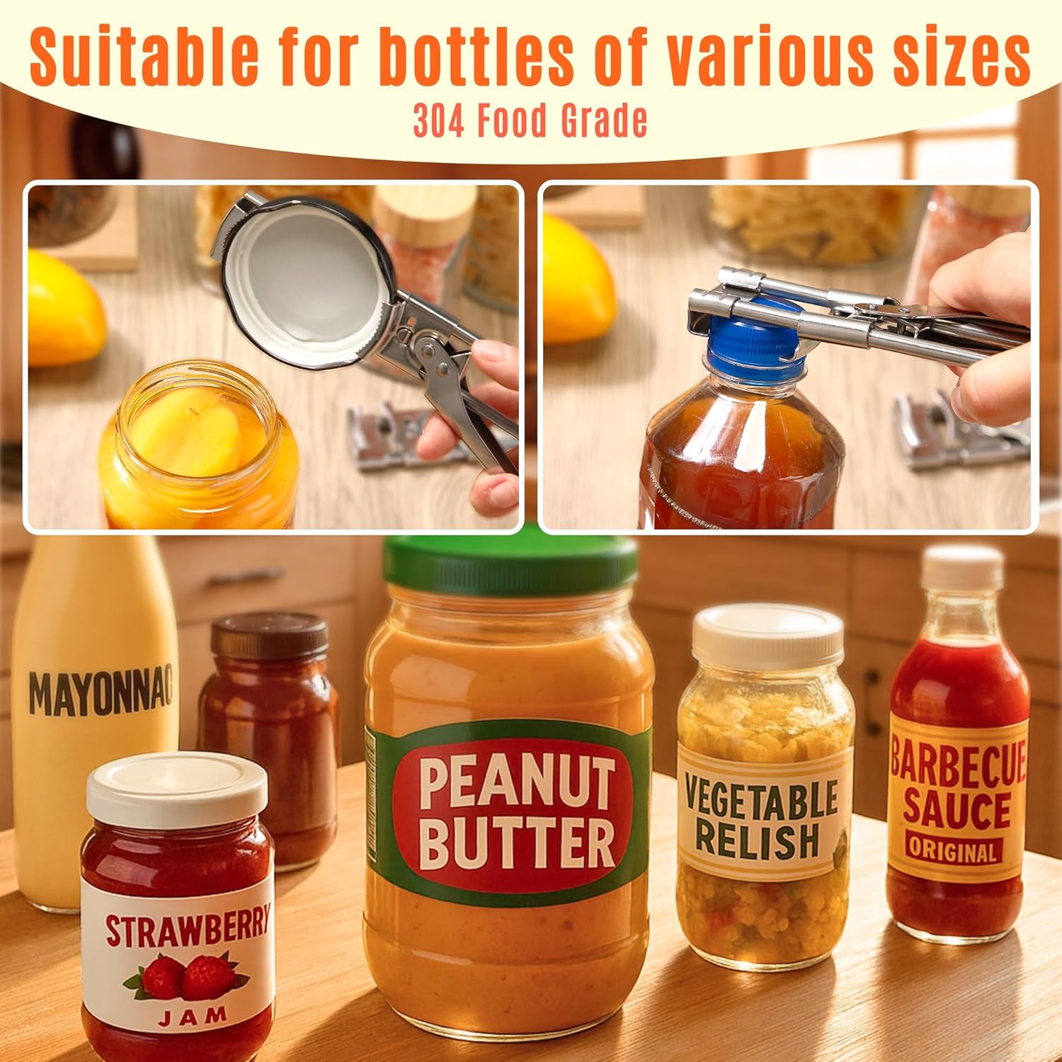 ที่เปิดขวดสแตนเลสแบบปรับได้, ท - Kitchen Gadgets Jar Openers บทวิจารณ์และราคา