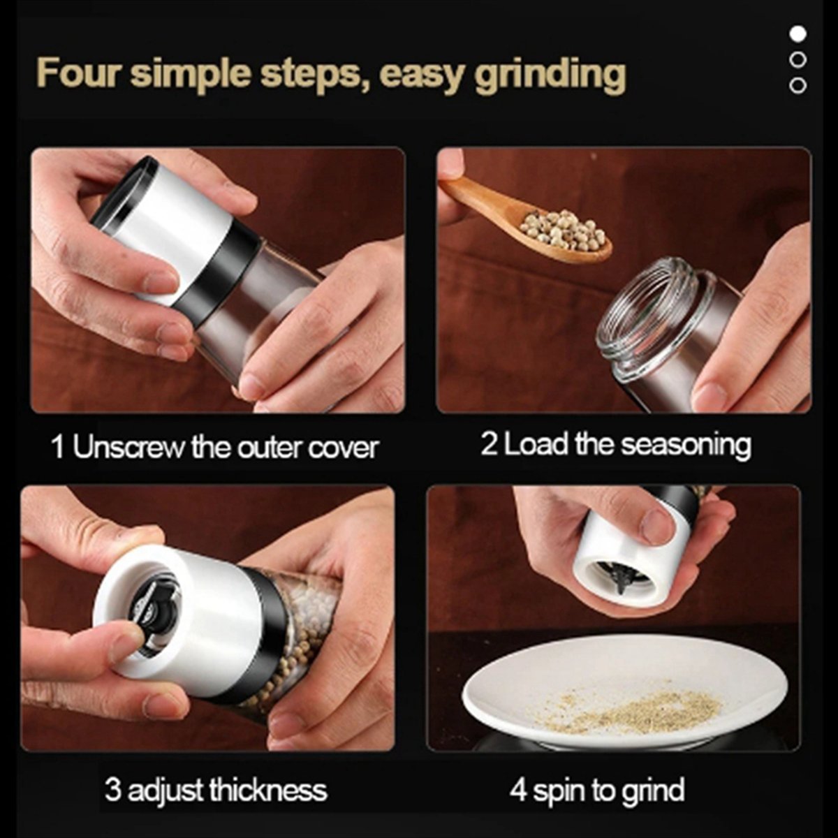 เครื่องบดเกลือพริกไทยแบบมือหมุ - Kitchen Gadgets Kitchen บทวิจารณ์และราคา