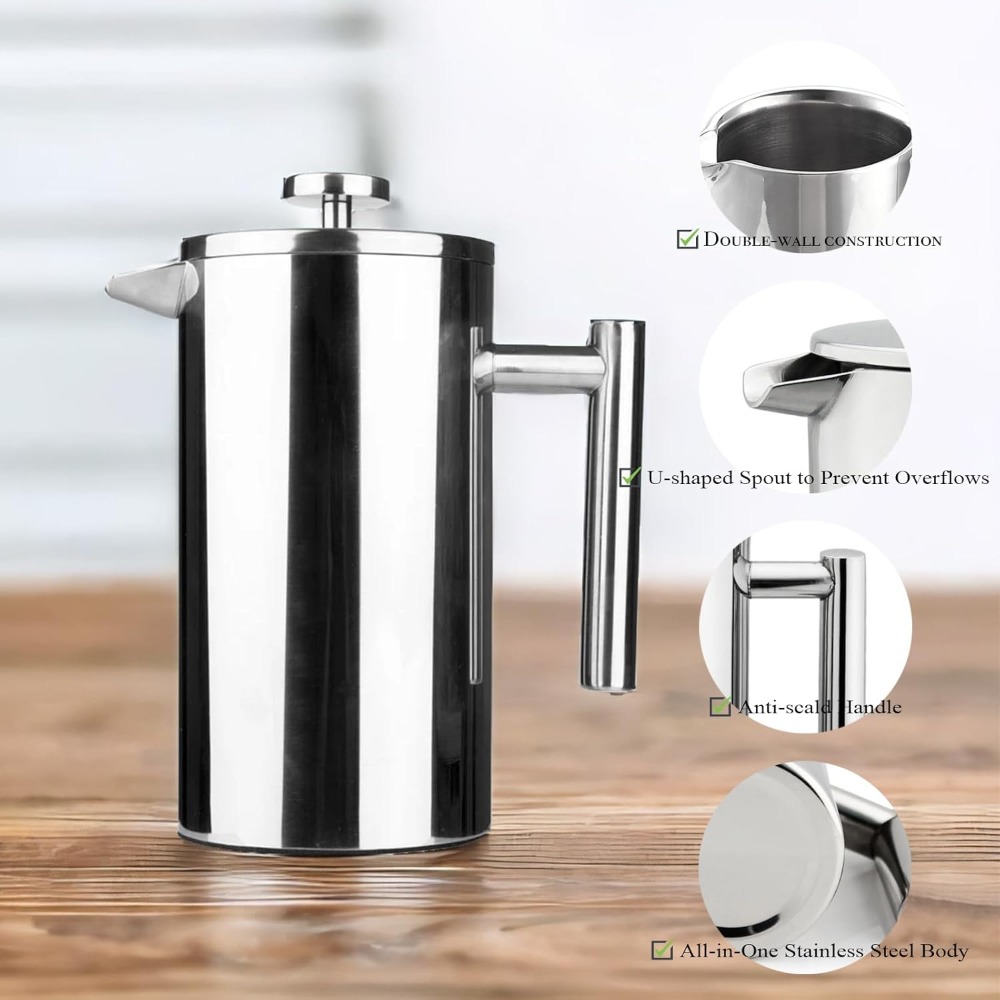 เครื่องชงกาแฟเฟรนช์เพรส สแตนเล - French Press Coffee Maker บทวิจารณ์และราคา