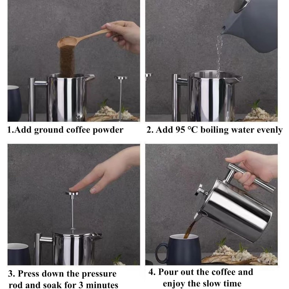 เครื่องชงกาแฟเฟรนช์เพรส สแตนเล - French Press Coffee Maker บทวิจารณ์และราคา