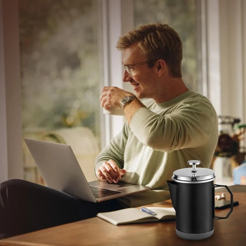 เครื่องชงกาแฟเฟรนช์เพรสสแตนเลส - French Press Coffee Maker บทวิจารณ์และราคา