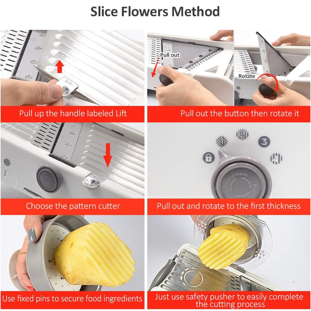 LMETJMA 18 ประเภทปรับ Mandolin - Mandoline Slicer บทวิจารณ์และราคา