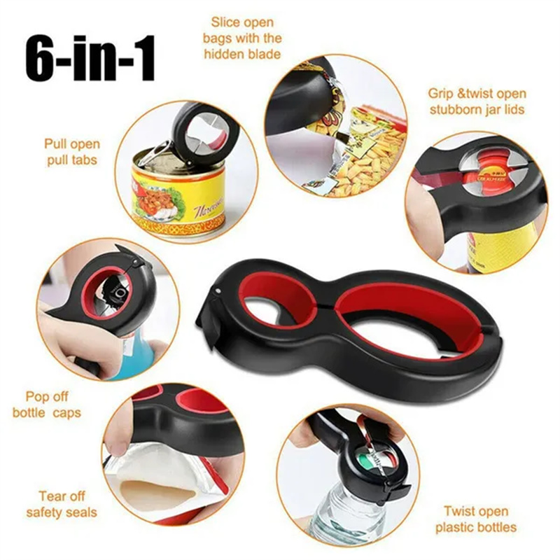 6 In 1 ที่เปิดขวดมัลติฟังก์ชั่ - Kitchen Gadgets Jar Openers บทวิจารณ์และราคา
