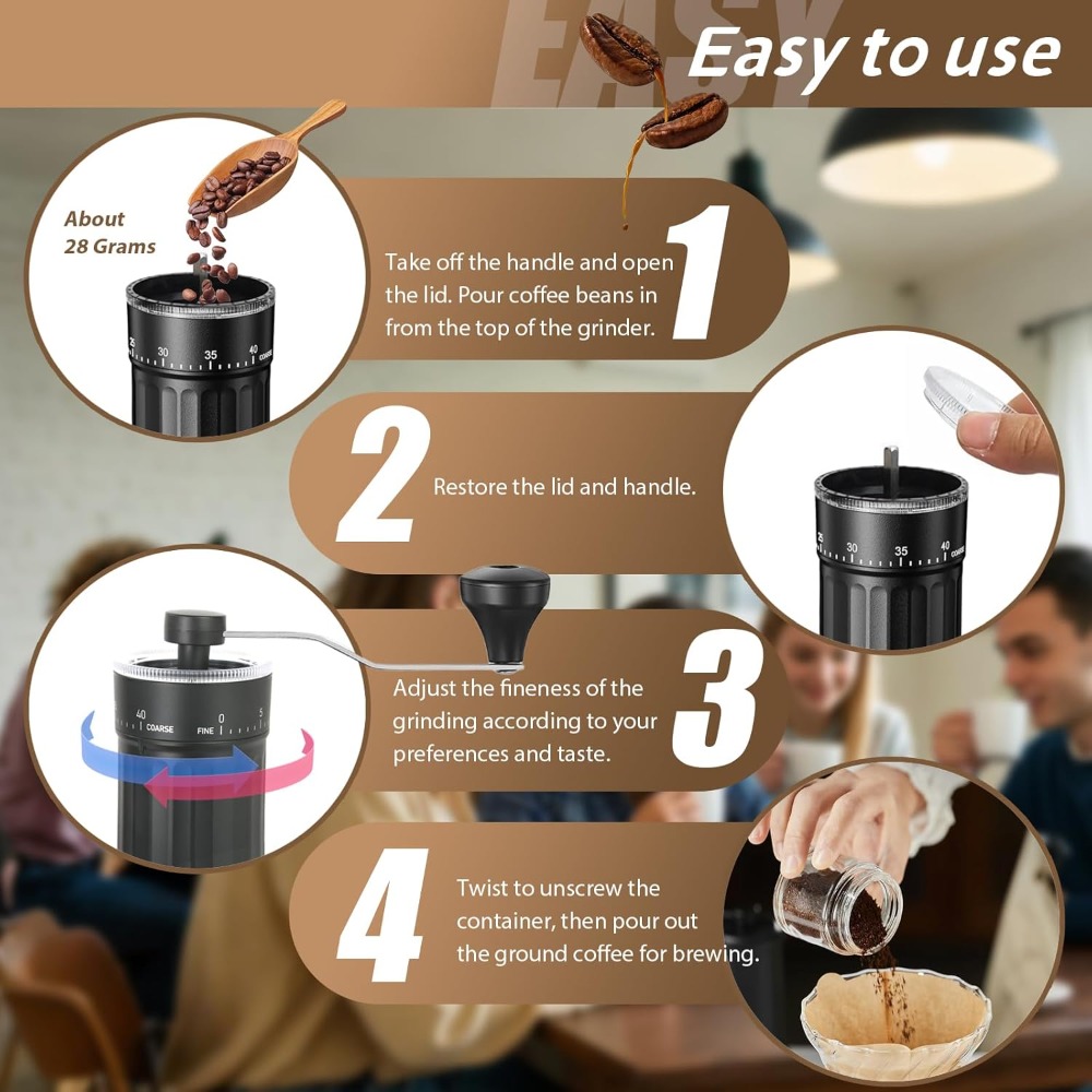 เครื่องบดกาแฟแบบมือหมุน ปรับได - French Press Coffee Maker บทวิจารณ์และราคา
