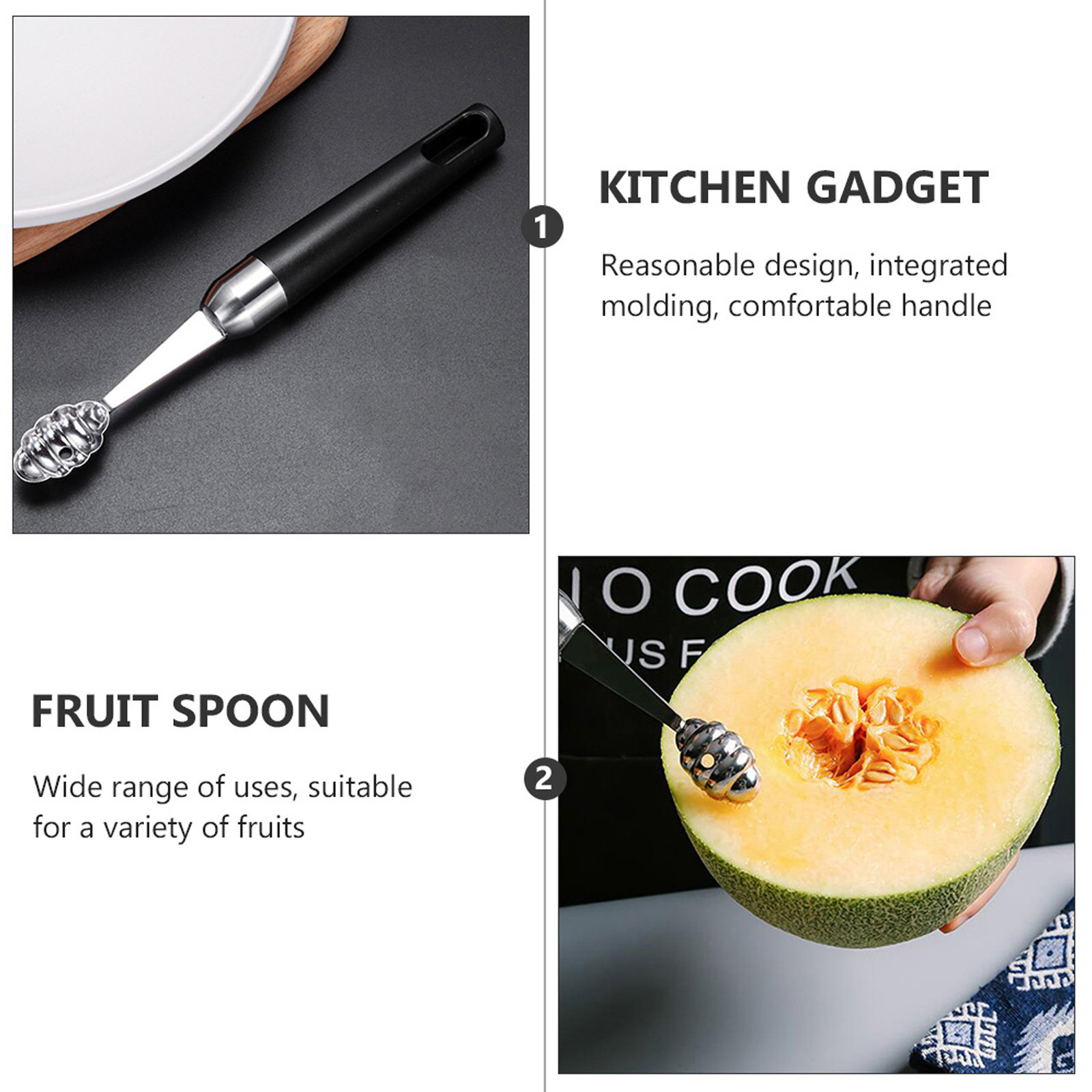 ช้อนตักผลไม้สแตนเลส 1 ชิ้น ทนต - Kitchen Gadgets Kitchen บทวิจารณ์และราคา